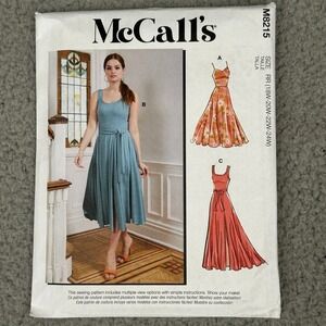 McCalls‎ M8215 Sewing Pattern 18W–24W Womens Knit Dress Easy Fit Uncut